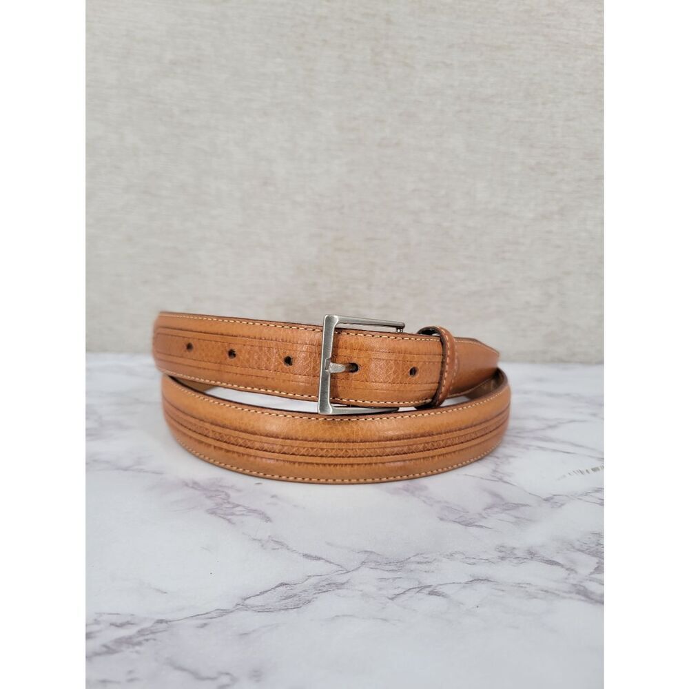 GP & Max Italian Tan Leather Men's Belt
